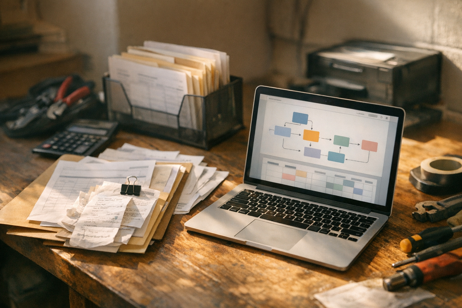 AI automation workflow diagram for small business